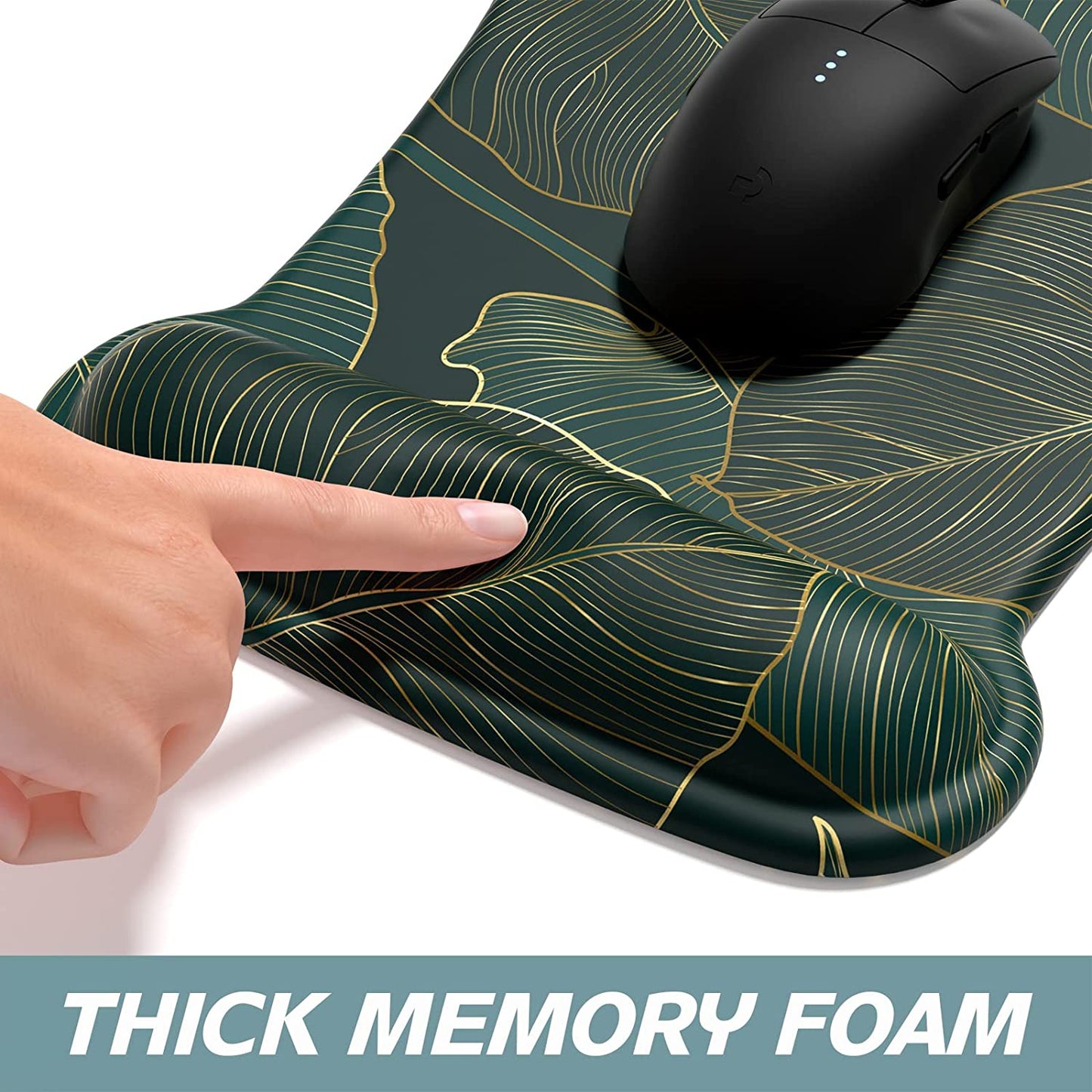 Mouse Pad Wrist Support Keyboard Wrist Rest Pad Ergonomic Mousepad Non-Slip Memory Foam Keyboard Pad Easy Typing Pain Relief Perfect for PC Laptop Gaming Office, Palm Texture