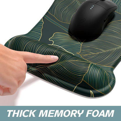 Mouse Pad Wrist Support Keyboard Wrist Rest Pad Ergonomic Mousepad Non-Slip Memory Foam Keyboard Pad Easy Typing Pain Relief Perfect for PC Laptop Gaming Office, Palm Texture