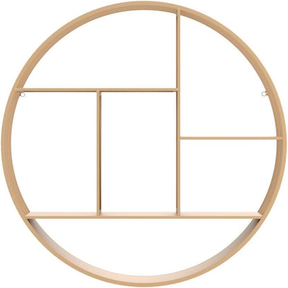 & Co. Gold Brooklyn Wall Shelf, round 3 Tier Wall Mounted Floating Shelf for Bathroom, Bedroom, Living Room Decor, Metal, Industrial, 27.5 Inches